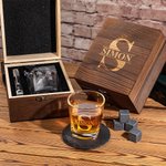 Personalizado Old Fashioned Rocks Whiskey Glass Set en caja de madera con monograma grabado Cumpleaños Regalo de boda para el marido Groommen