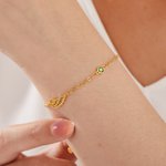 Henkilökohtainen Angel Wing säädettävä rannekoru Birthstone Memorial Sympathy lahja perheen ystävä