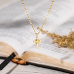 Personalized Monogram Cross Necklace Baptism Christians Religious Jewellery Gift for Women