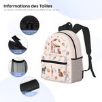 Sac à Dos Personnalsié avec Nom et Initiale Style Girafe Zèbre Tigre Cadeau Anniversaire Rentrée Scolaire pour Garçon Fille