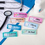 Badge pour Dentiste Personnalisé avec Texte et Motif de Dent Cadeau d'Anniversaire pour le Personnel Dentaire