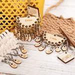 Personalised Removable Wooden Counting Number Stitch Markers Charm with Engraved Name and Holder Birthday Gift for Crochet Knitting Lovers