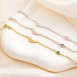 Henkilökohtainen Angel Wing säädettävä rannekoru Birthstone Memorial Sympathy lahja perheen ystävä