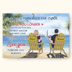 Personalised Couple Seaside I Love You Forever and Always Poster Frameless Painting Anniversary Home Decoration