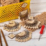 Personalised Removable Wooden Counting Number Stitch Markers Charm with Engraved Name and Holder Birthday Gift for Crochet Knitting Lovers