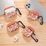 Personalized Boho Groovy Flowers Aesthetic Name AirPods Case with Keychain Birthday Gift for Girls