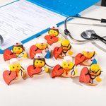 Canard en Caoutchouc Personnalisé avec Texte sur Étiquette en Bois Lot de 2 Jouets Style Médecin Infirmière Cadeau pour Étudiant en Médecine