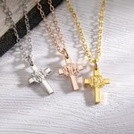 Personalized Monogram Cross Necklace Baptism Christians Religious Jewellery Gift for Women