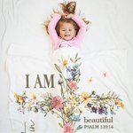 Personalised Floral Cross Bless Bible Verse Soft Throw Blanket with Name and Text Baptism First Communion Gift for Kids