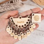 Personalised Removable Wooden Counting Number Stitch Markers Charm with Engraved Name and Holder Birthday Gift for Crochet Knitting Lovers