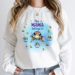 Personalizzato Questa nonna mamma appartiene a 1-7 Tartarughe Carino Felpa Compleanno Regalo di famiglia per bambino Mamma