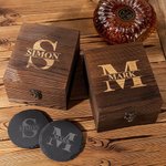Personalizado Old Fashioned Rocks Whiskey Glass Set en caja de madera con monograma grabado Cumpleaños Regalo de boda para el marido Groommen