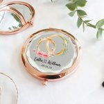Personalized Birth Flower Birth Tree Compact Makeup Mirror with Name and Date Bridal Shower Bridesmaid Wedding Gift for Women
