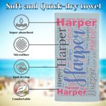 Serviette de Plage en Microfibre Personnalisée avec Nom Séchage Rapie Essentiel Voyage Lune de Miel à la Plage Cadeau pour Femme