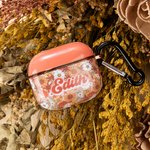 Personalized Boho Groovy Flowers Aesthetic Name AirPods Case with Keychain Birthday Gift for Girls