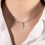 Personalized Monogram Cross Necklace Baptism Christians Religious Jewellery Gift for Women