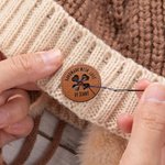 Personalized Handmade with Love Leather Button Set of 10 Clothing Hat Labels with Engraved Name Birthday Gift for Knitting Crocheting Lovers