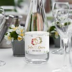 Henkilökohtainen vedenpitävä syntymä kukka lehdet lehdet renkaat suunnittelu vesipullon tarrat asetettu 20 Bridal Shower kihlaus häät lahja pariskunnille
