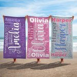 Serviette de Plage en Microfibre Personnalisée avec Nom Séchage Rapie Essentiel Voyage Lune de Miel à la Plage Cadeau pour Femme