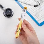 Personalisierte Glitter Medical Portable LED Pen Light mit Namen und Titel Wertschätzung Geburtstagsgeschenk für Arzt Krankenschwester medizinisches P