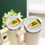 Personalised Glitter Pencil Crayon Notebook Tumbler Name Plate Lid Topper Accessories for Stanley Tumbler Teacher's Day Appreciation Gift for Teacher