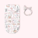 Spersonalizowany zestaw opasek na głowę dla niemowląt z imieniem i nazwiskiem Urodzinowy prezent na baby shower dla dziewczynki i chłopca