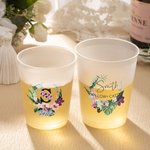 Personliga Hawaii Style Floral Wedding Återvinningsbara Frosted Cups Set med 10 Förlovning Bridal Shower Bachelor Party Present