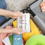 Personalized American Sign Language Canvas Portable Makeup Bag with Name Travel Essentials Thank You Gift for Deaf ASL Interpreter