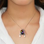 Collier Cœur Cristal Personnalisé avec Noms sur 1-3 Plaques à Pendentifs Aile et Patte Cadeau Souvenir pour Amoureux d'Animal de Compagnie