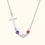 Personalizada Cruz Múltiple 1-10 Piedras de Nacimiento Collar de la Familia Cumpleaños Día de la Madre de regalo para las mujeres