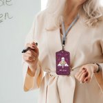 Personalised Every Child Matters Rainbow Polka Dots Leather ID Badge Holder with Lanyard Appreciation Back to School Gift for Teacher