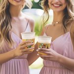 Personliga Hawaii Style Floral Wedding Återvinningsbara Frosted Cups Set med 10 Förlovning Bridal Shower Bachelor Party Present
