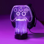 Personalized LED Color Changing Light Controller Holder Headset Stand with Name and ID Desk Decor Birthday Gift for Men Game Lover