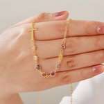 Personalizada Cruz Múltiple 1-10 Piedras de Nacimiento Collar de la Familia Cumpleaños Día de la Madre de regalo para las mujeres