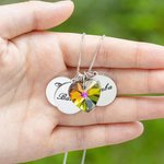 Collier Cœur Cristal Personnalisé avec Noms sur 1-3 Plaques à Pendentifs Aile et Patte Cadeau Souvenir pour Amoureux d'Animal de Compagnie