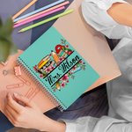 Cuaderno de espiral A5 con nombre Personalizado Flores de Lápiz Material de Oficina Regalo de agradecimiento de cumpleaños para el profesor