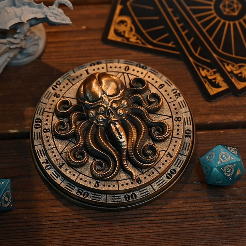Personalizado Grabado Dado Spinner Cthulhu con Nombre Juegos de Mesa RPG Regalo Fiesta Cumpleaños para Amantes de Cthulhu 1