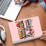 Cuaderno de espiral A5 con nombre Personalizado Flores de Lápiz Material de Oficina Regalo de agradecimiento de cumpleaños para el profesor