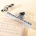 Henkilökohtainen Piano Music Notation Sheet Holder Music Clip Ruler Set of 4 tarvikkeet Syntymäpäivälahja musiikin ystäville opiskelijoille