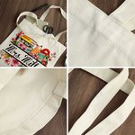 Personlig böcker linjal penna blomma återanvändbar canvas tygkasse med namn tillbaka till skolan uppskattning present till lärare