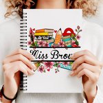 Cuaderno de espiral A5 con nombre Personalizado Flores de Lápiz Material de Oficina Regalo de agradecimiento de cumpleaños para el profesor