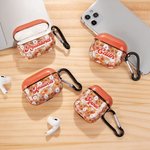Personalized Boho Groovy Flowers Aesthetic Name AirPods Case with Keychain Birthday Gift for Girls