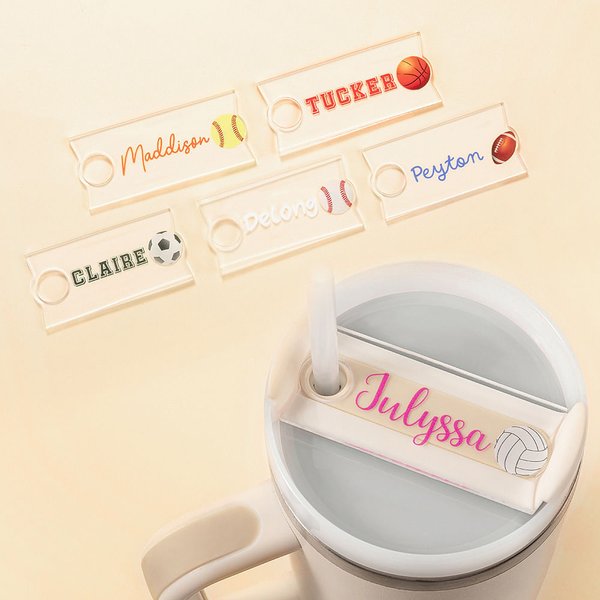 Etiqueta acrílica personalizada con el nombre del jugador de béisbol para el vaso Stanley Accesorio Regalo de cumpleaños para los amantes del deporte