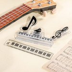 Henkilökohtainen Piano Music Notation Sheet Holder Music Clip Ruler Set of 4 tarvikkeet Syntymäpäivälahja musiikin ystäville opiskelijoille