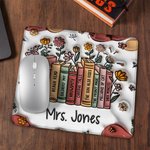 Personalisierte 3D aufblasen Effekt Blume Buch Mauspad mit Buchtitel und Name rutschfest zurück zu Schule Anerkennung Geschenk für Lehrer