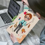 Personalised Cartoon Character Pencil Ruler Apple Design Portable Clipboard with Name Back to School Appreciation Gift for Teacher