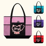 Sac en Toile avec Fermeture Éclair Personnalisé avec Nom et Titre Stéthoscope en Coeur Grande Capacité Cadeau Remerciement pour le Personnel Médical