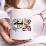 Personalisierte bunte medizinische Elemente 11oz Keramik Becher mit Namen Geburtstag zurück zu Schule Geschenk für Krankenschwester Arzt