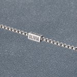 Bracelet Réglable Personnalisé avec Textes sur Breloque Rectangulaire Cadeau Anniversaire Fête pour Homme Papa
