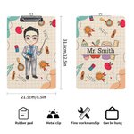 Personalised Cartoon Character Pencil Ruler Apple Design Portable Clipboard with Name Back to School Appreciation Gift for Teacher